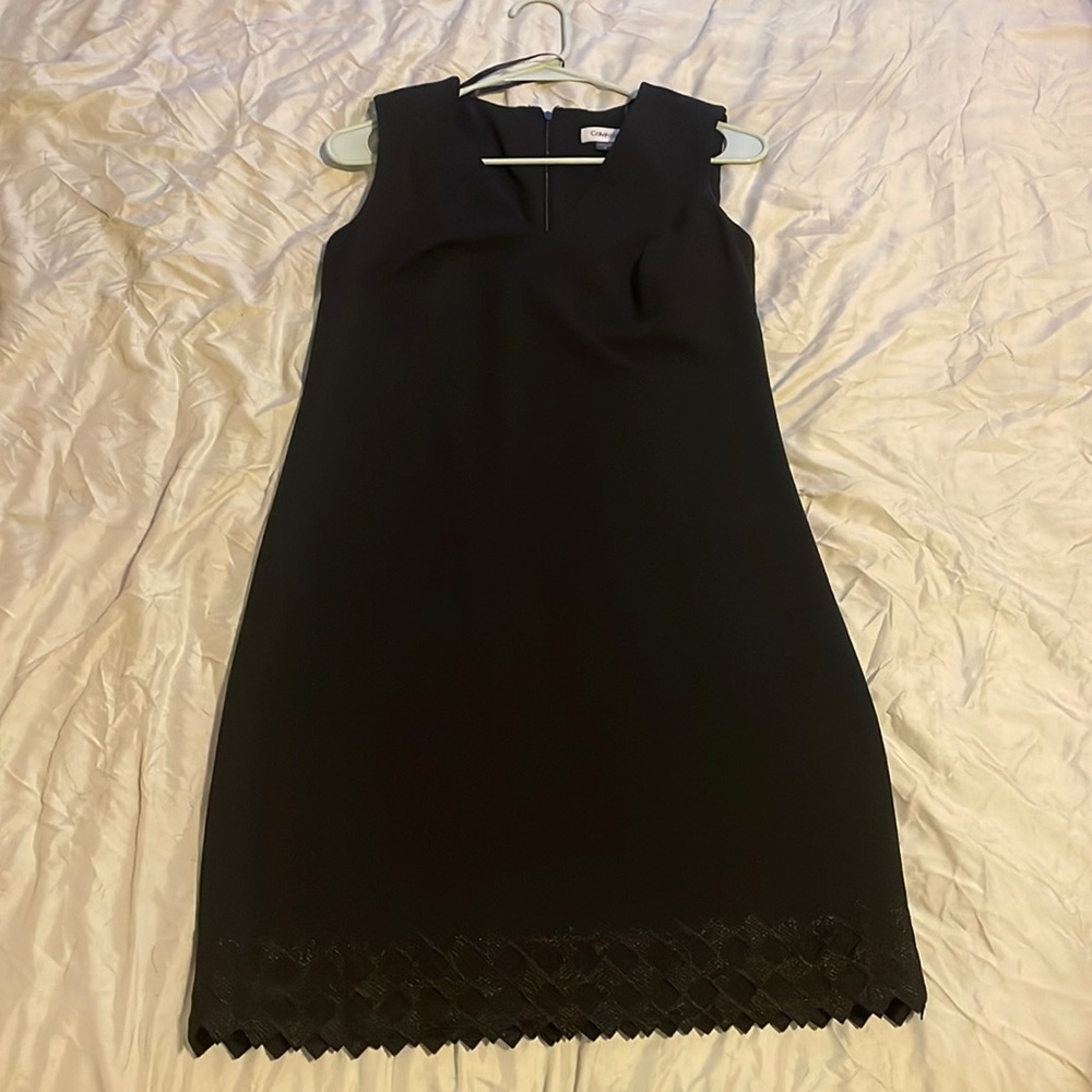 Black Calvin Klein dress.